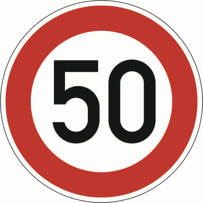ADCO Verkehrszeichen VZ 274-50 Höchstgeschwindigkeit 50 km/h D.600 mmx2mm Ronde RA2