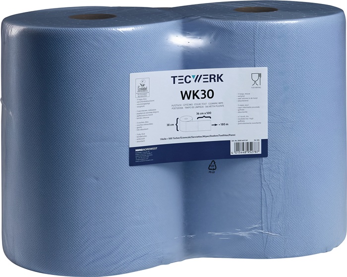 TECWERK Putztuch WK 30 L.ca.360 mmxB.ca.380mm blau 3-lagig,volumengeprägt TECWERK - Vorteilspack