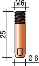 TRAFIMET Stromdüse Draht-Ø 0,8 mm M 6 Länge 25 mm - Vorteilspack
