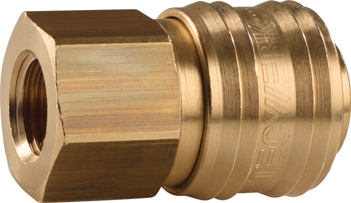TECWERK Schnellverschlusskupplung DN 7,2, Innengewinde Messing blank - Vorteilspack
