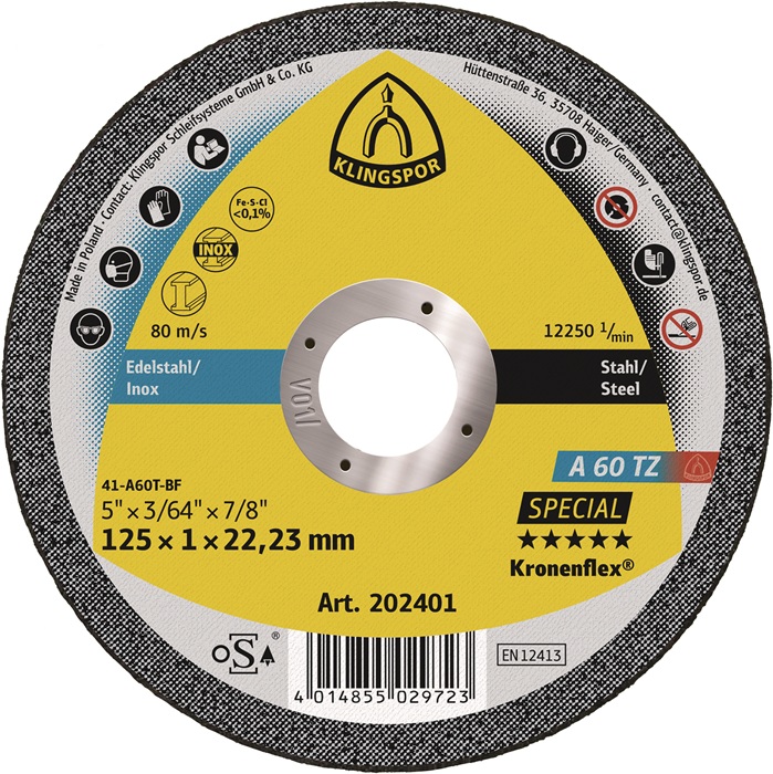 KLINGSPOR Trennscheibe D115x1mm gerade - Vorteilspack