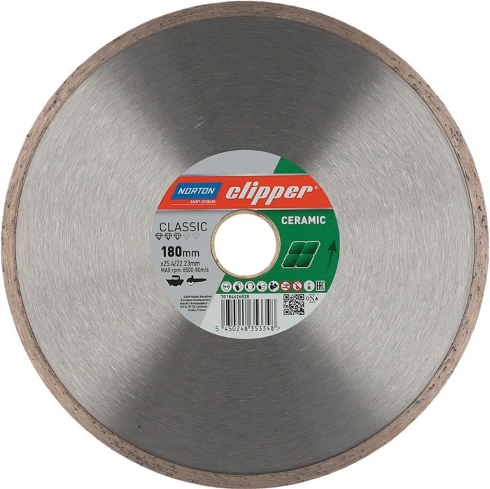 NORTON CLIPPER Diamanttrennscheibe Classic Ceramic D180mm Bohr25,4/22,23mm 1,7mm NORTON CLIPPER