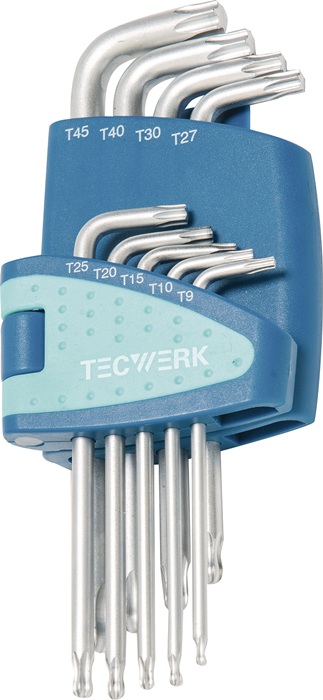 TECWERK Winkelschraubendrehersatz 9-tlg.T9-T45 m.Kugelk.Ku.-Halter TECWERK