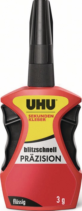 UHU Sekundenkleber blitzschnell PRÄZISION flüssig 3g farblos Flasche UHU - Vorteilspack