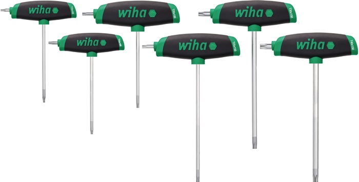 WIHA Schraubendrehersatz m.Quergriffen 364DSK T10-T30 TORX® m.Seitenabtr.6-tlg.WIHA