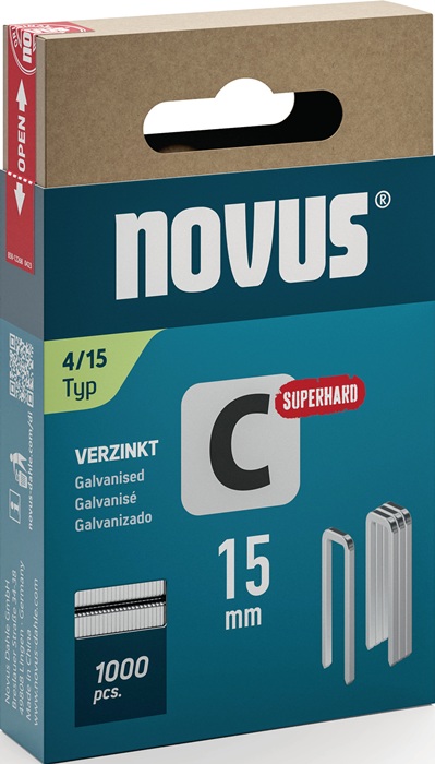 NOVUS Schmalrückenklammer Breite 6 mm Schenkellänge 15 mm