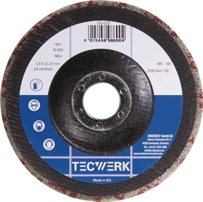 TECWERK Vlies-Kompaktscheibe Ø 125 mm Bohrungs-Ø 22,23 mm