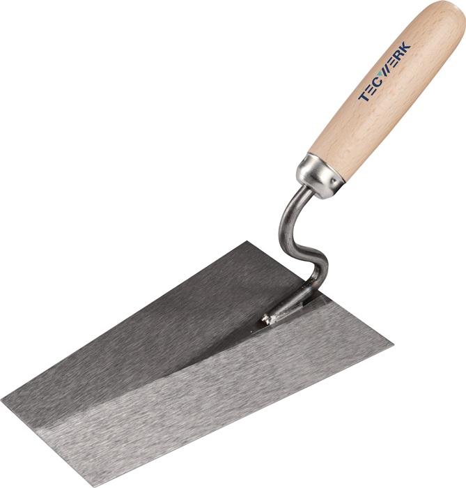 TECWERK Maurerkelle L.180mm B.125mm m.Buchenholzheft,S-Hals gehär.Stahl,geschl.TECWERK