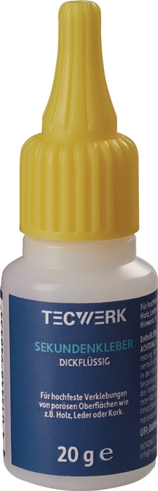 TECWERK Sekundenkleber dickflüssig 20g farblos Flasche TECWERK - Vorteilspack