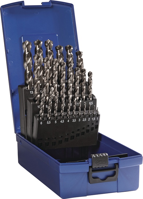 TECWERK Spiralbohrersatz DIN 338 Typ TFL D.1-13x0,5mm HSS-Co5 fasennitr.25tlg.TECWERK