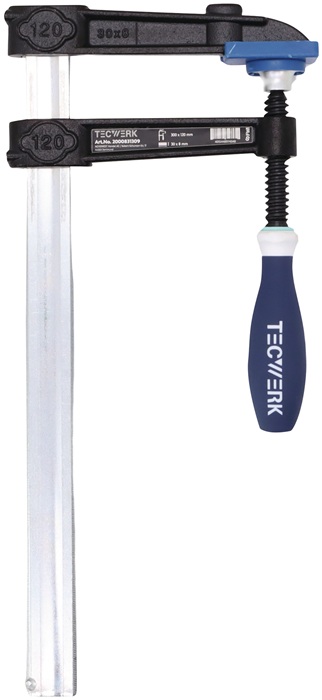 TECWERK Temperguss-Schraubzwinge Spannweite 500 mm Ausladung 120 mm