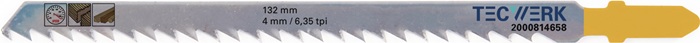 TECWERK Stichsägeblatt Gesamt-L.132mm Zahnt.4mm S.1,27mm HCS 5 St./Karte TECWERK