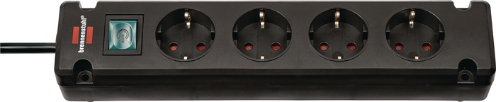 BRENNENSTUHL Steckdosenleiste Bremounta 16 A 230V schwarz Steckd.4 1,5m H05VV-F 1,5mm²