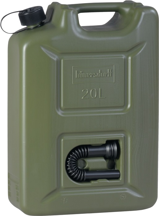HÜNERSDORFF Kraftstoffkanister PROFI 20l olivgrün HDPE L350xB165xH495mm HÜNERSDORFF