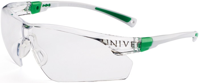 UNIVET Schutzbrille 506 UP EN 166,EN 170 Bügel weiß grün,Scheibe klar PC UNIVET