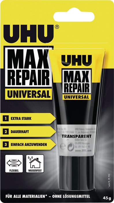 UHU Universalkleber MAX REPAIR UNIVERSAL transp.45g Tube UHU - Vorteilspack