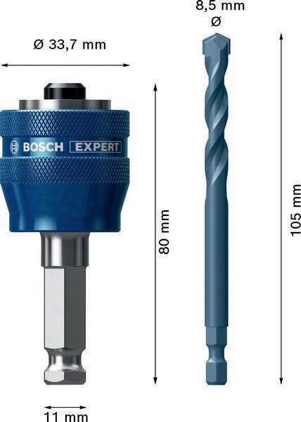 BOSCH Adapter EXPERT Power Change Plus Hex 11 TCT-Bohrer f.Lochsägen
