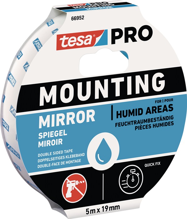 TESA Montageband Mounting PRO Spiegel 66952 weiß L.5m B.19mm TESA - Vorteilspack