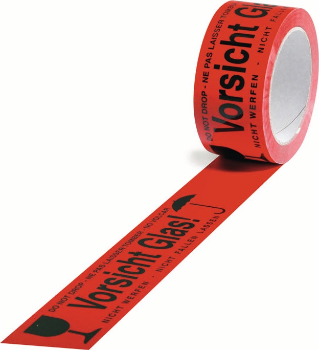TRANSPAK Warnklebeband PP Vorsicht Glas - Vorteilspack