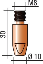 TRAFIMET Stromdüse Draht-Ø 1,2mm M 8 L.30mm E-Cu TRAFIMET - Vorteilspack
