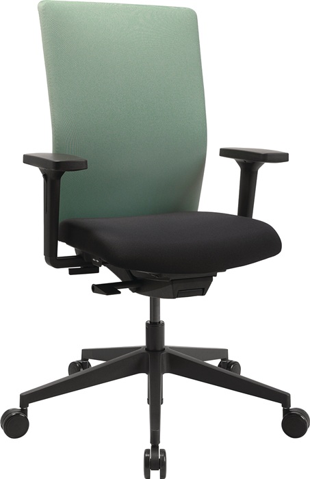 TOPSTAR Bürodrehstuhl Synchr.-M.schwarz/mintgrün 420-540mm m.Lehnen Trgf.110kg TOPSTAR