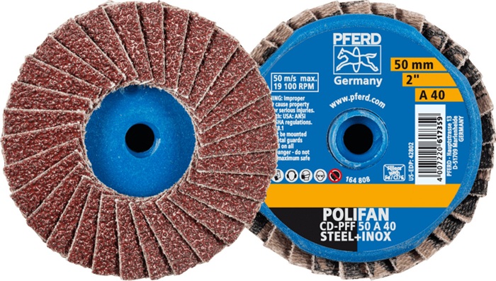 PFERD TOOLS Fächerschleifscheibe Ø 50 mm Körnung 40 - Vorteilspack