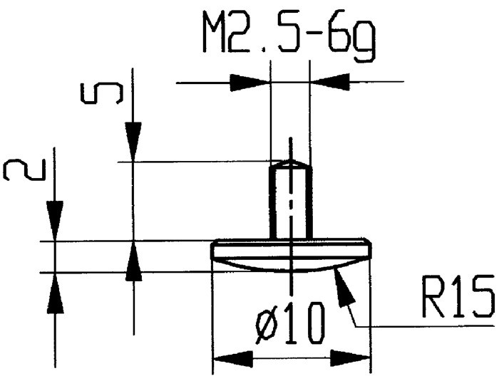 KÄFER Messeinsatz Ø 10 mm gewölbt Radius 15