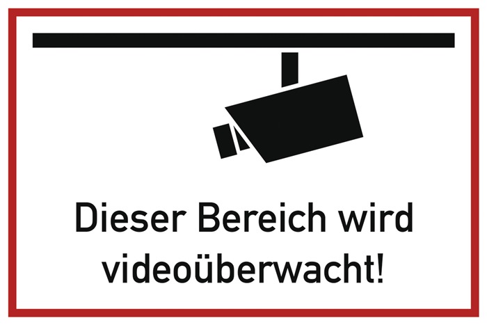 Hinweiszeichen Videoüberwacht