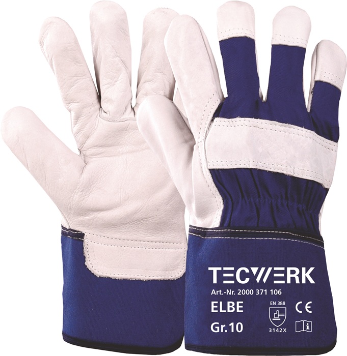 TECWERK Handschuhe Elbe Gr.10 blau EN 388 PSA II TECWERK - Vorteilspack