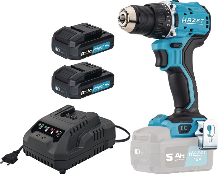 HAZET Akku-Bohrschrauber 18 V 2,5 Ah