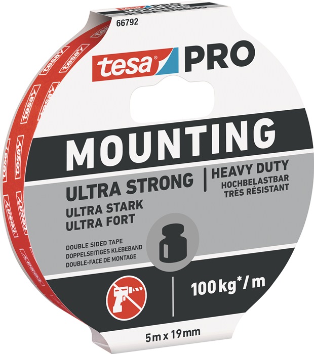 TESA Montageband Mounting PRO Ultra Strong 66792 weiß L.5m B.19mm TESA - Vorteilspack
