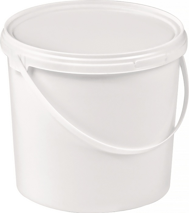 Eimer 5l PP weiß Bügelgr.u.Stülpdeckel D.225mm H.188mm