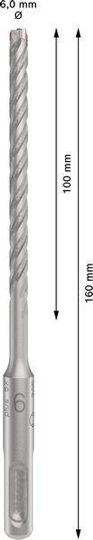 BOSCH Hammerbohrer PRO SDS plus-5X D.6,0mm Arbeits-L.100mm L.160mm SDS plus