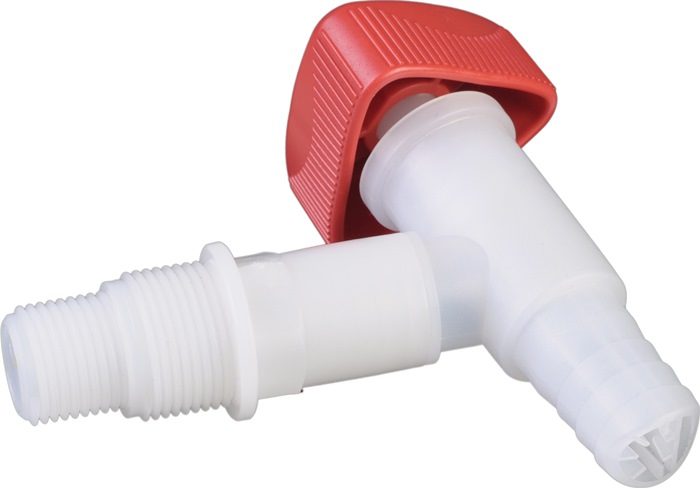 HÜNERSDORFF Auslaufhahn HDPE/LDPE R 1/2+R 3/4 ″