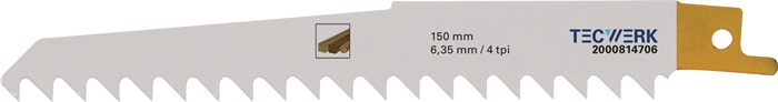 TECWERK Säbelsägeblatt L.150mm B.19mm 6,35mm TPI 4 HCS/CV 5 St./Karte TW