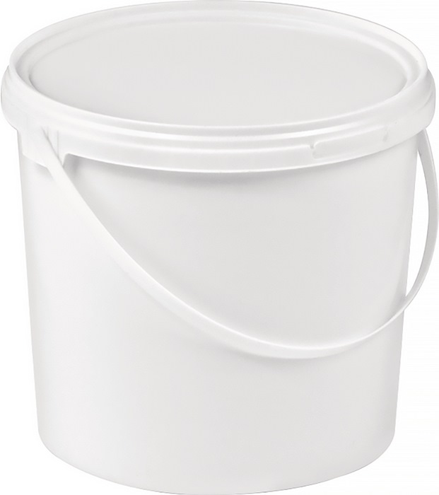 Eimer 5l Kunststoff,lebensmittelecht weiß Bügelgr.u.Stülpdeckel D.188mm H.214mm