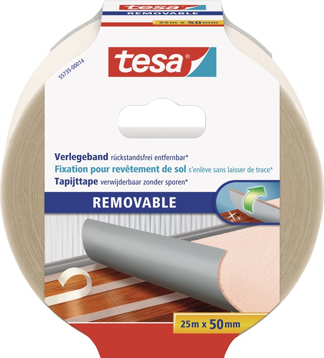 TESA Doppelseitiges Verlegeband 55735 L.25m B.50mm Rl.TESA - Vorteilspack