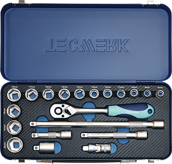 TECWERK Steckschlüsselsatz 20-tlg.3/8 Zoll SW 8-22mm Z.30 6KT TECWERK