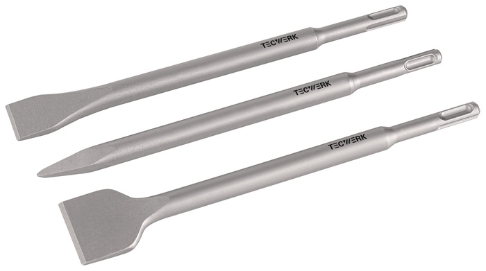 TECWERK Einsteckwerkzeug-Set SDS-plus 3-teilig