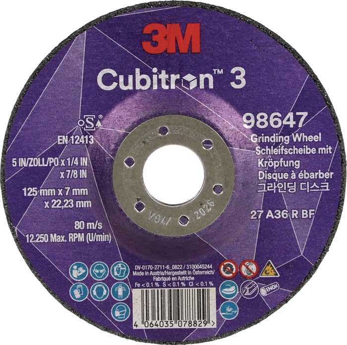 3M Schruppscheibe D125xS7mm Körnung 36+ - Vorteilspack