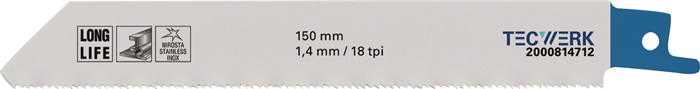 TECWERK Säbelsägeblatt Länge 150 mm Breite 19 mm