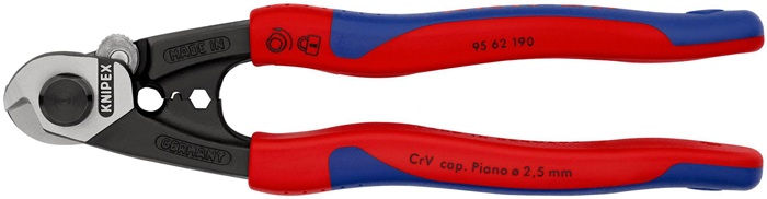 KNIPEX Drahtseilschere L.190mm pol.Mehrkomp.-Hüllen KNIPEX