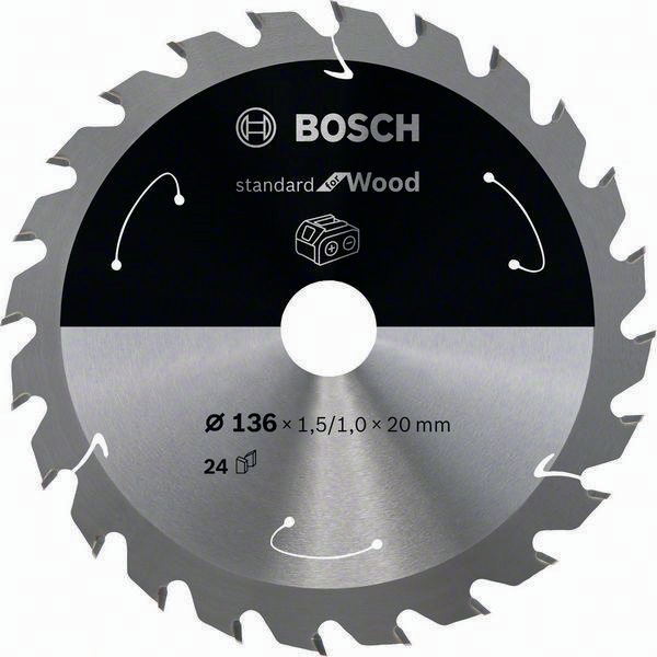 BOSCH Kreissägeblatt Außen-Ø 136 mm Zähnezahl 24 WZ